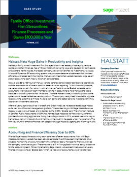 Halstatt, LLC – Family Office Investment Firm Streamlines Finance Processes and Saves 0,000 a Year