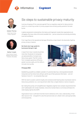 Six steps to sustainable privacy maturity