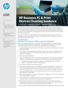 HP Business PC & Print Devices Cleaning Guidance